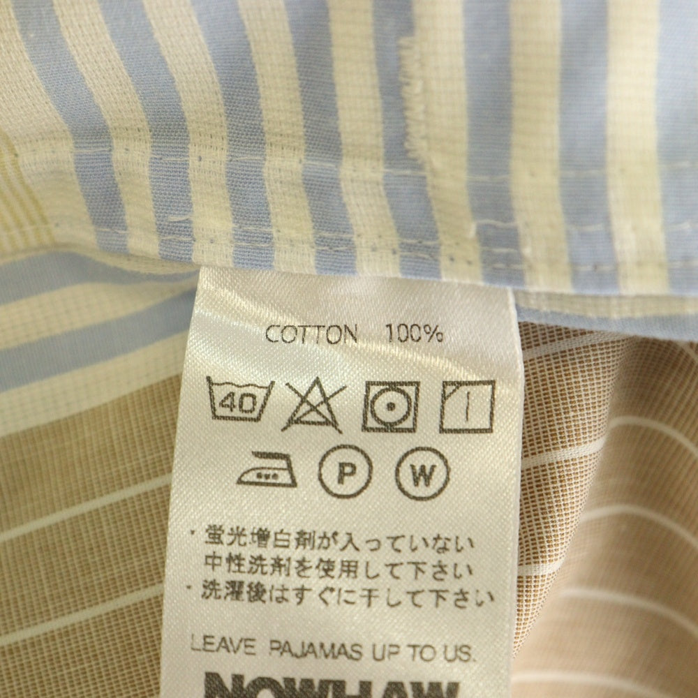 NO BRAND(ノーブランド) NOWHAW ノウハウ NANCY PAJAMA ナンシー ストライプ オープンカラー 長袖シャツ ジョガー パンツ セットアップ パジャマ マルチカラー P-S314-H