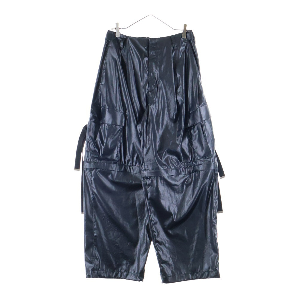 Licht Bestreben(リヒトベシュトレーベン) 25SS FAKE-FAKE LEATHER フェイクレザー デタッチャブル ワイド ボンテージ カーゴパンツ ブラック LB25SS-PT05-FFL