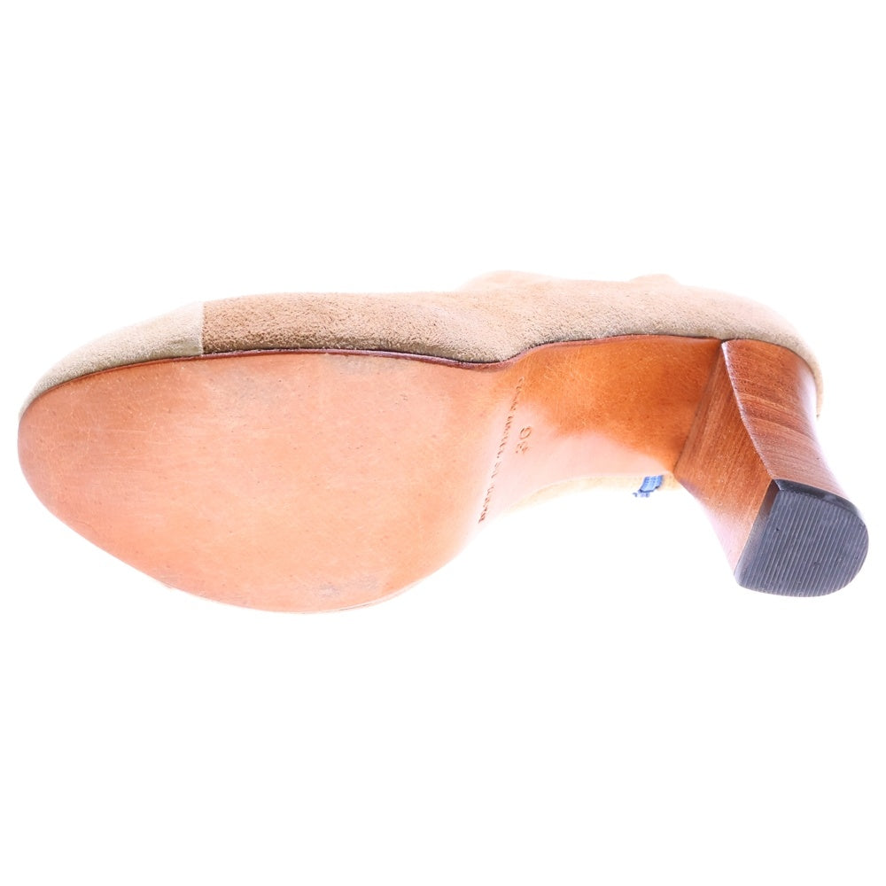 NO BRAND(ノーブランド) sneeuw スニュウ ×MUZINA ムジナ プレーントゥ レザー ブーティー レディース ベージュ