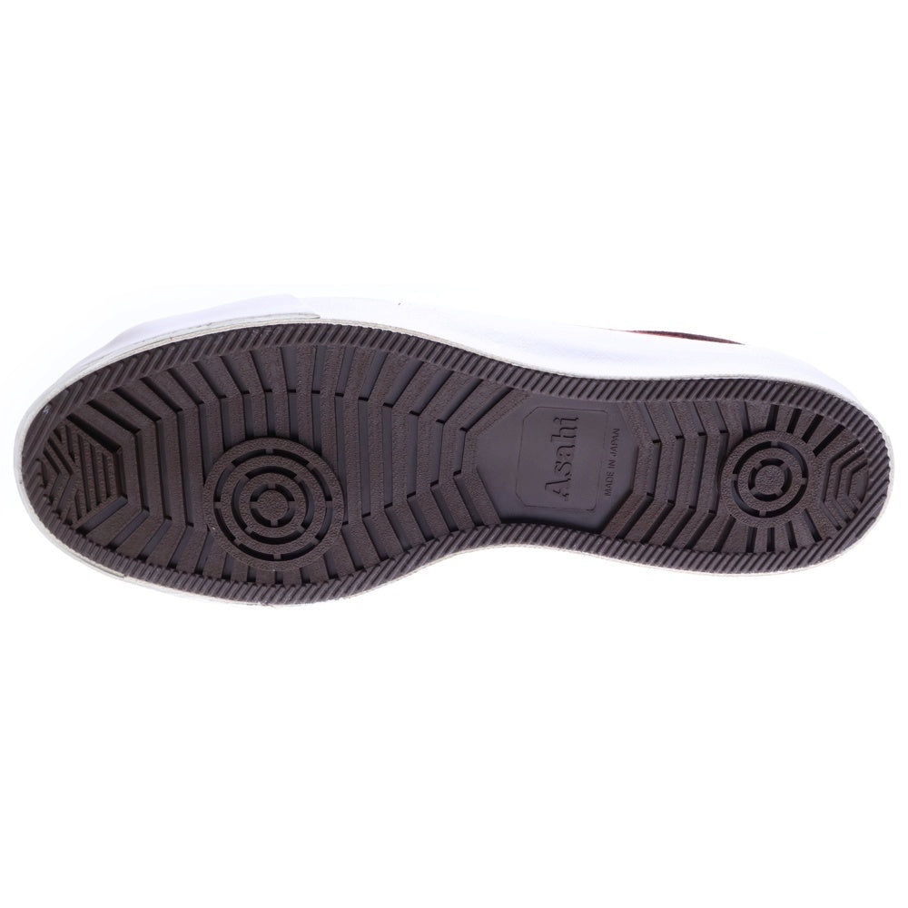 ASAHI (アサヒ) スエード レースアップ ローカット デッキシューズ スニーカー ブラウン/バーガンディー KF20448