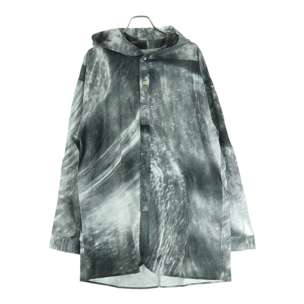 prasthana(プラスターナ) PRASTHANA プラスターナ 24SS HOODED OVER SHIRT フーデッド オーバー 長袖シャツ グレー P-1801002