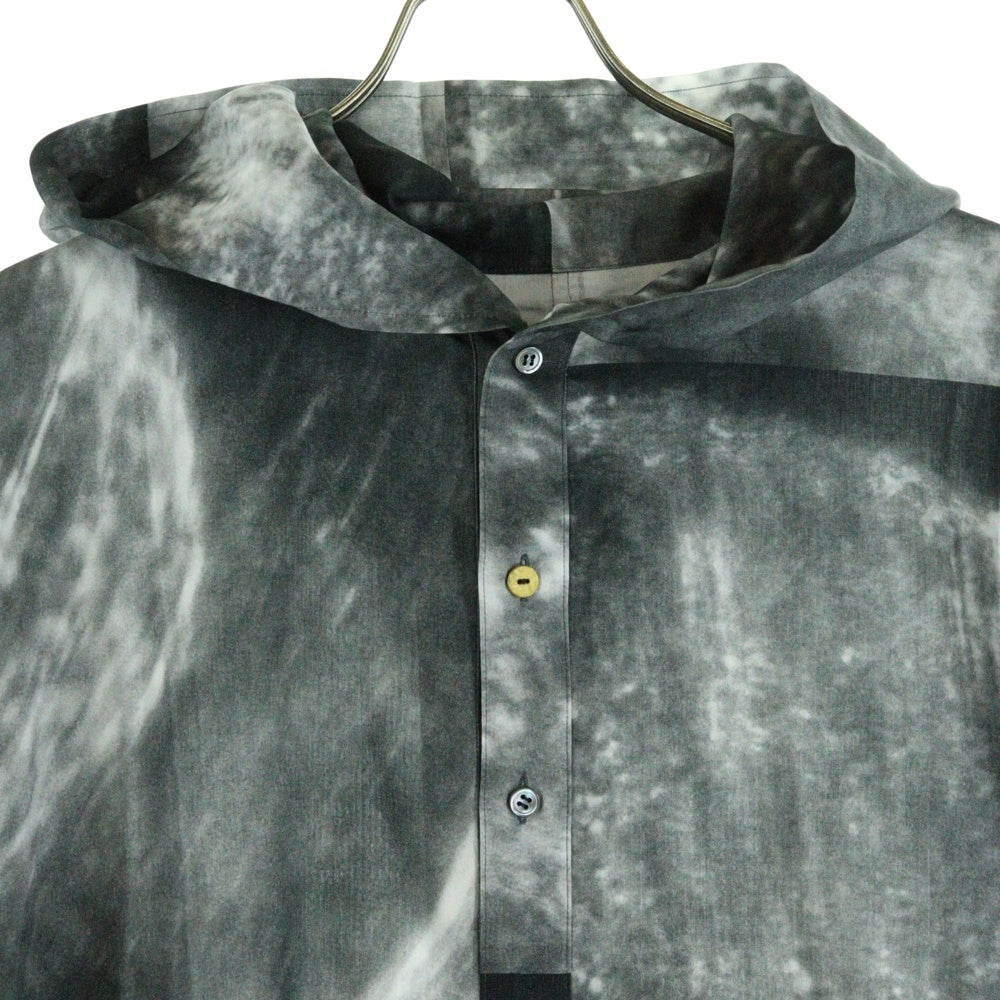 prasthana(プラスターナ) PRASTHANA プラスターナ 24SS HOODED OVER SHIRT フーデッド オーバー 長袖シャツ グレー P-1801002