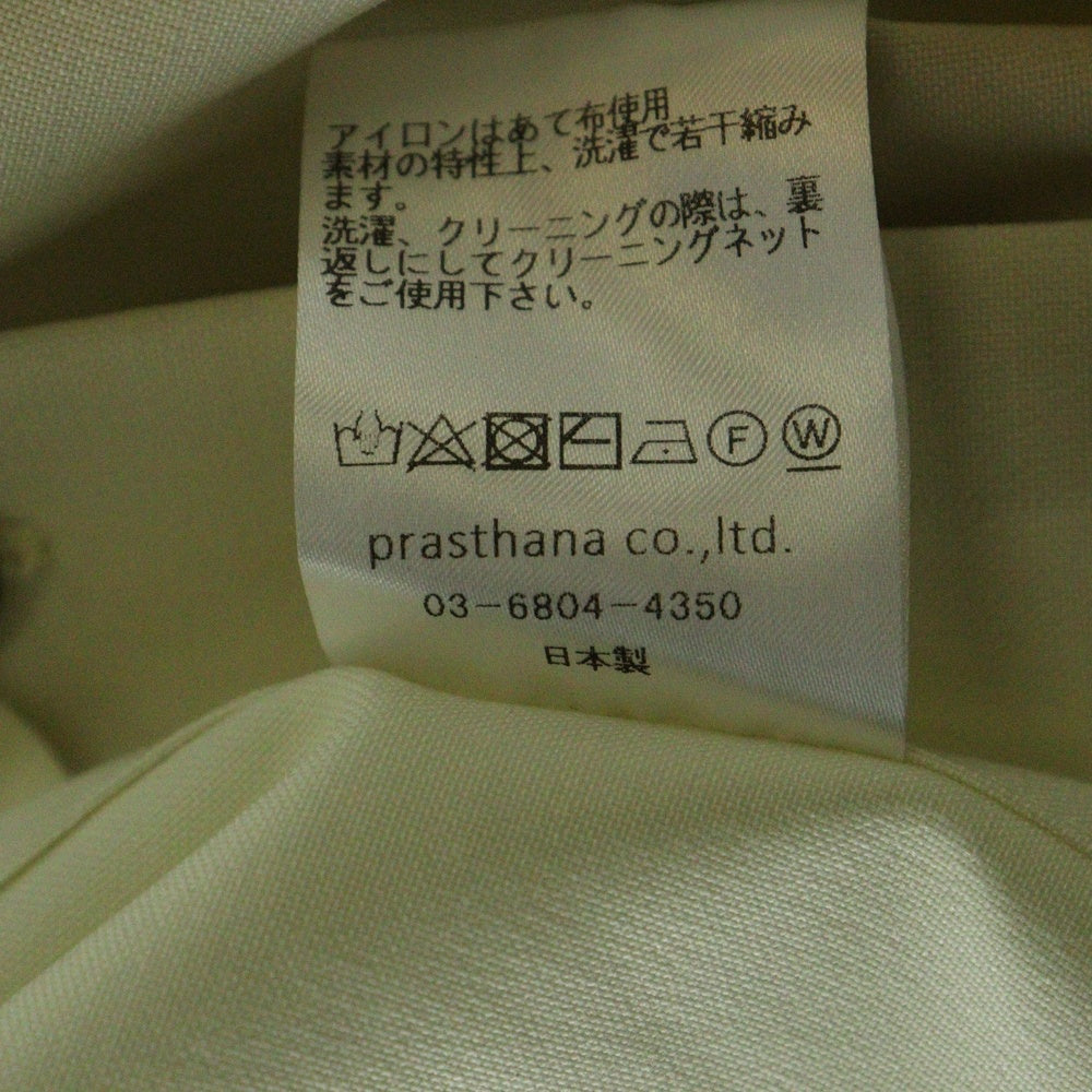 prasthana(プラスターナ) PRASTHANA プラスターナ 23AW STAND NECK CREVICE SHIRT スタンドカラー クレヴィス 長袖シャツ アイボリー P-1701001