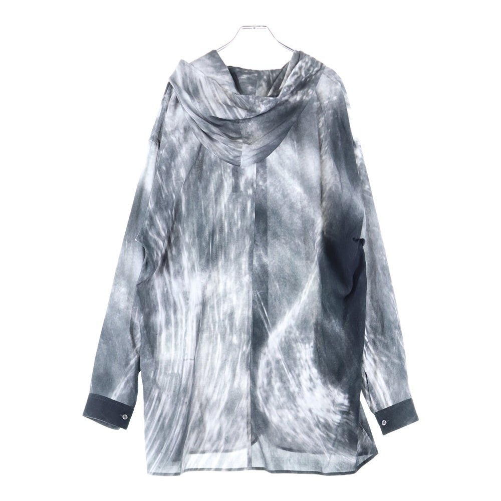 prasthana(プラスターナ) PRASTHANA プラスターナ 24SS HOODED OVER SHIRT フーデッド オーバー 長袖シャツ グレー P-1801002