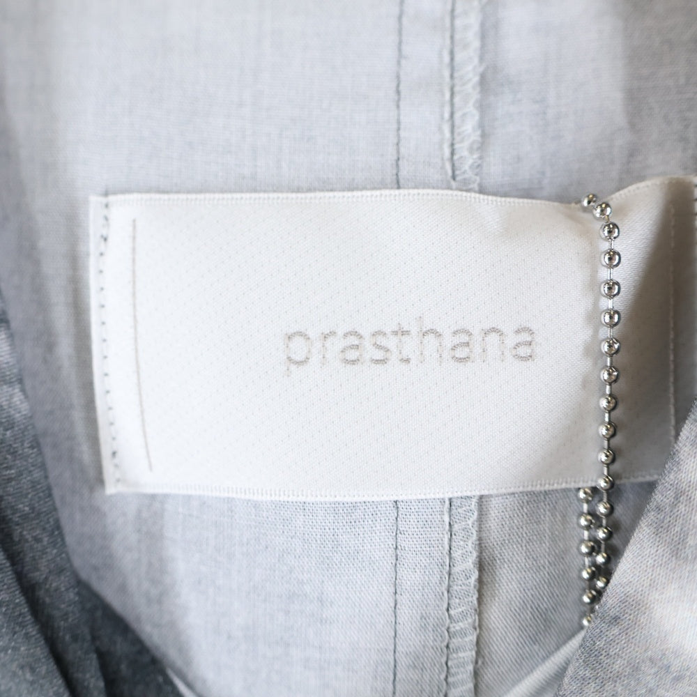 prasthana(プラスターナ) PRASTHANA プラスターナ 24SS HOODED OVER SHIRT フーデッド オーバー 長袖シャツ グレー P-1801002