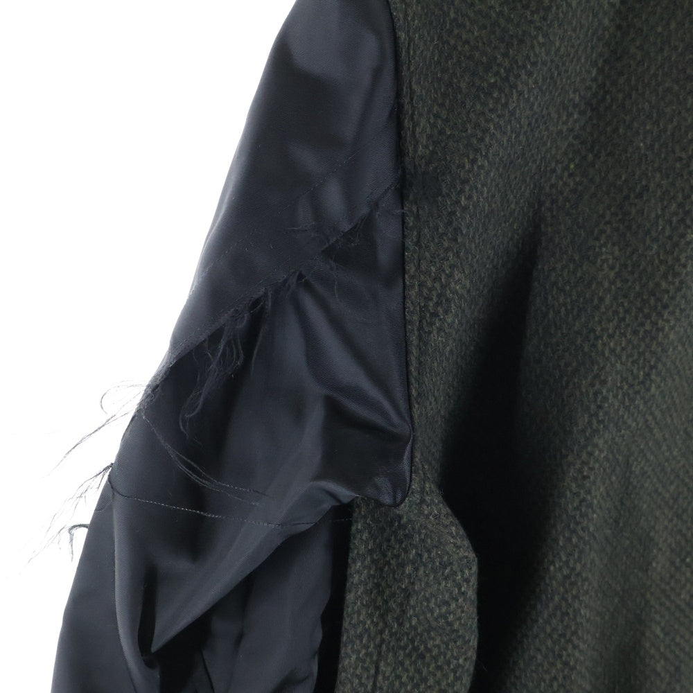 PRASTHANA(プラスターナ) 23AW LC3 FIELD JACKET スタンドカラー カットオフ スリーブ ウール コート カーキ P-1704003