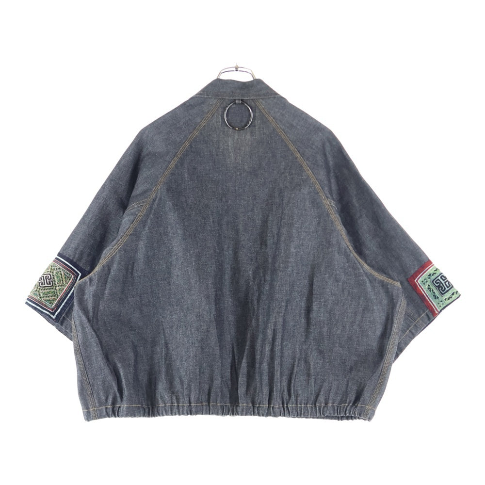 JUVENILE HALL ROLL CALL(ジュヴェナイルホールロールコール) 24SS VMS DNM TRACKER スリーブ エンブロイダリー デニム トラッカージャケット ポンチョ グレー 1993