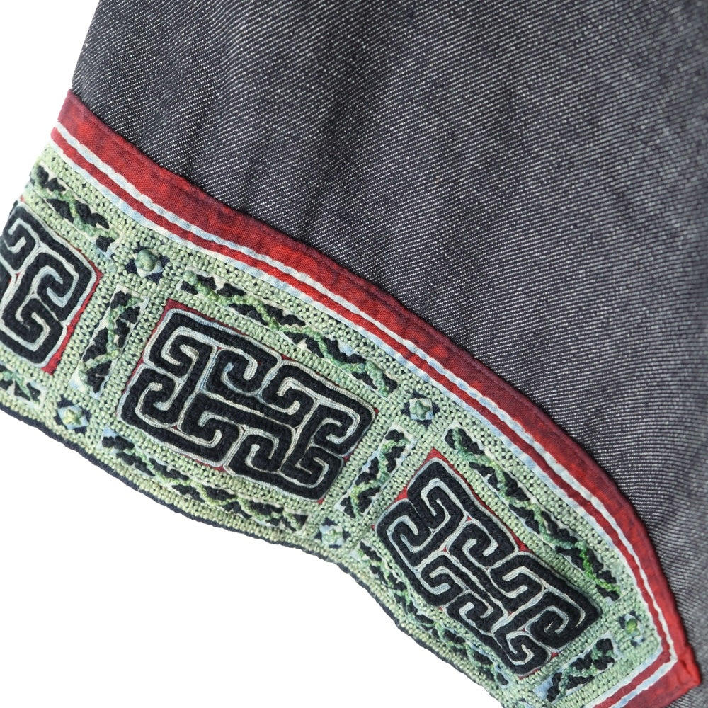 JUVENILE HALL ROLL CALL(ジュヴェナイルホールロールコール) 24SS VMS DNM TRACKER スリーブ エンブロイダリー デニム トラッカージャケット ポンチョ グレー 1993