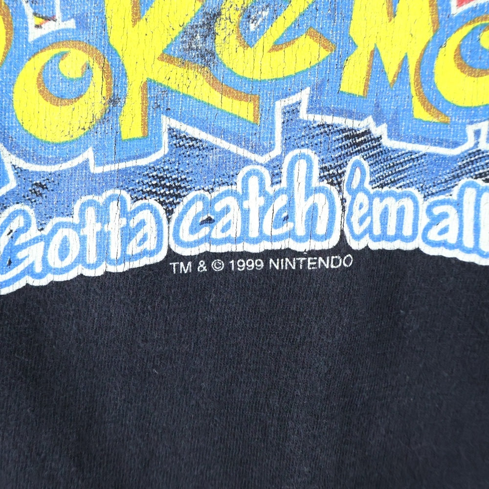 VINTAGE(ヴィンテージ) 90S VINTAGE POKEMON 1999 TEE ヴィンテージ ポケットモンスター サトシ ピカチュウ プリントTシャツ 半袖クルーネックカットソー ブラック