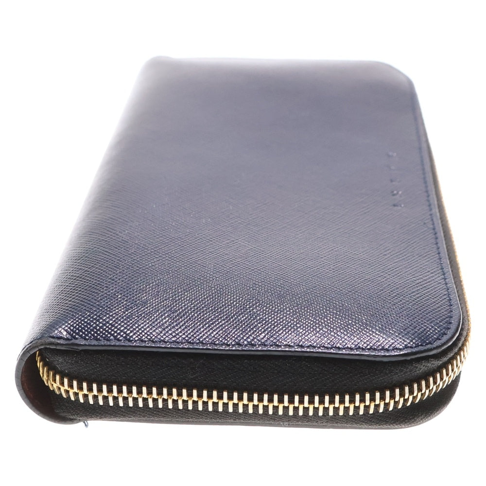 MARNI(マルニ) ロゴデザイン ラウンドジップ ロングウォレット 長財布 ネイビー