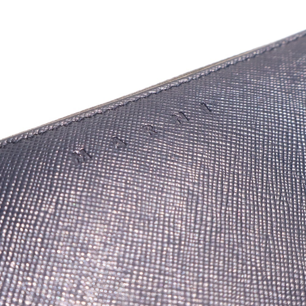 MARNI(マルニ) ロゴデザイン ラウンドジップ ロングウォレット 長財布 ネイビー