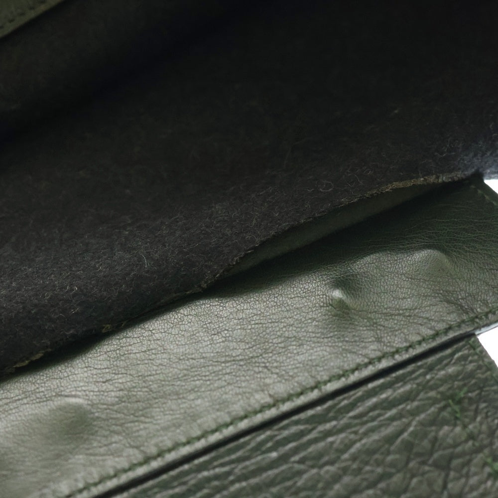 MARNI(マルニ) 八の字ジップアップ ジップライン ロゴデザイン ハンドバッグ ショルダーバッグ グリーン