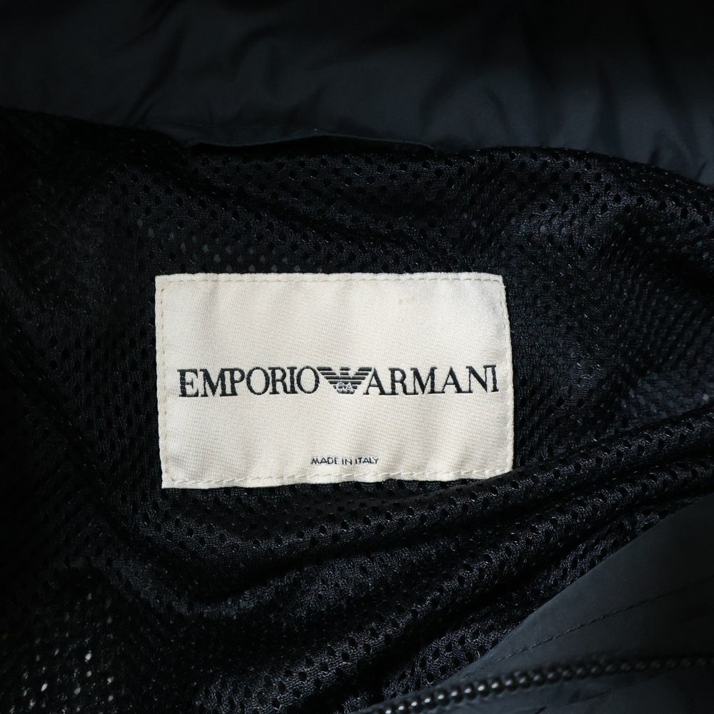ARMANI(アルマーニ) マルチポケット ジップアップ ナイロンコート ブラック