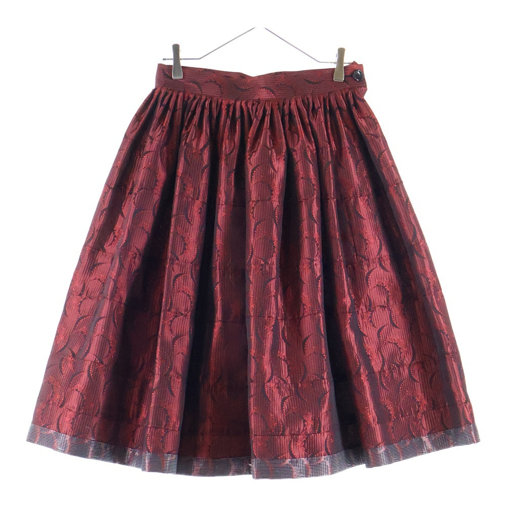 tricot COMME des GARCONS(トリコ コム デ ギャルソン) 14SS AD2013 総柄 ドレープ スカート レッド TM-S013 レディース