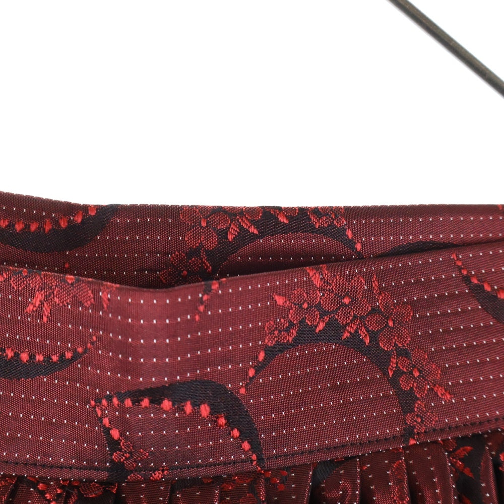 tricot COMME des GARCONS(トリコ コム デ ギャルソン) 14SS AD2013 総柄 ドレープ スカート レッド TM-S013 レディース