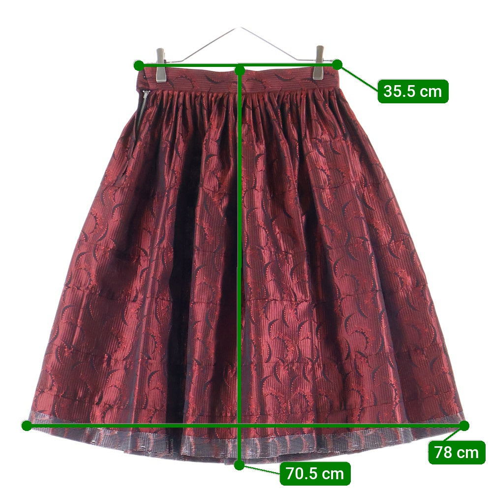 tricot COMME des GARCONS(トリコ コム デ ギャルソン) 14SS AD2013 総柄 ドレープ スカート レッド TM-S013 レディース