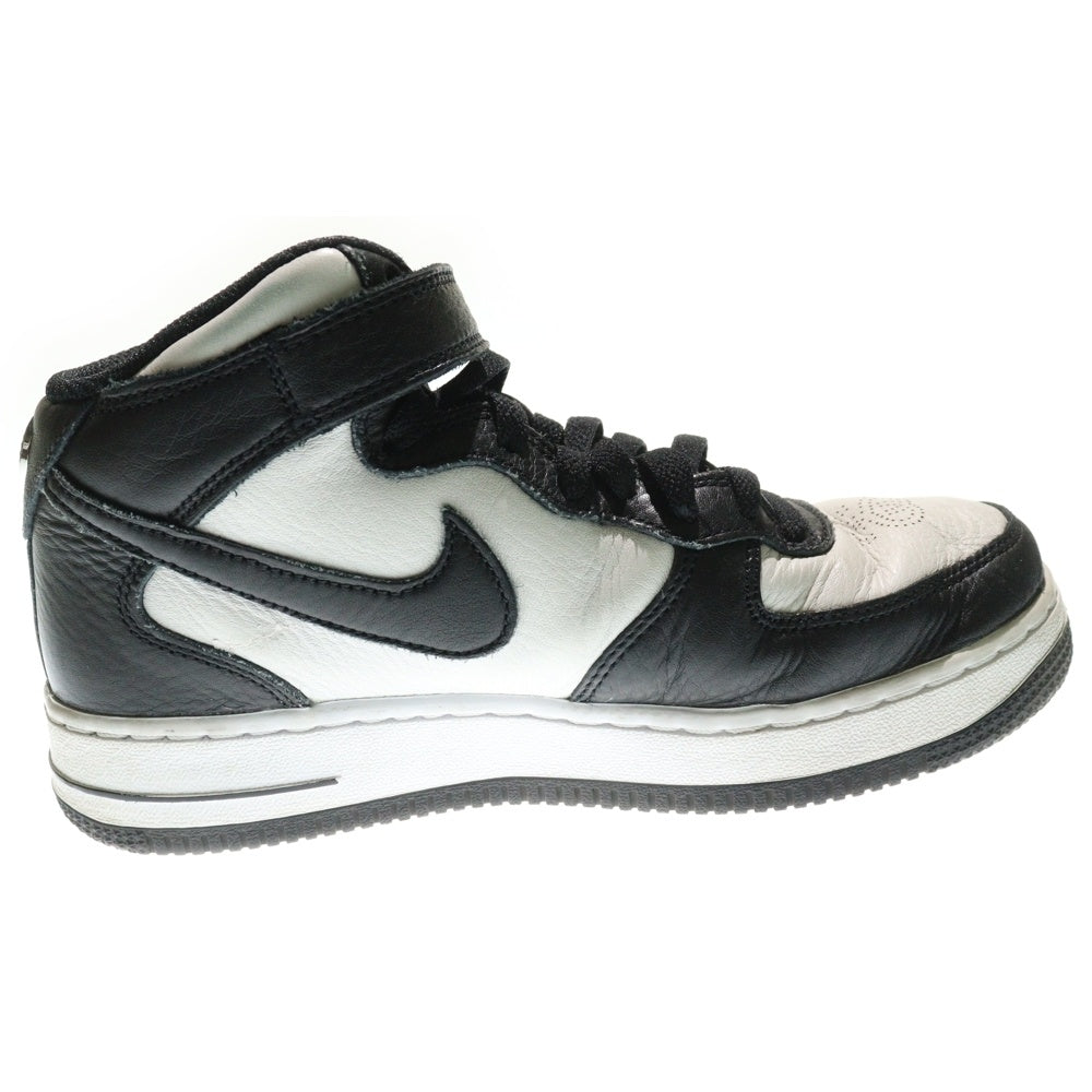 NIKE(ナイキ) ×STUSSY AIR FORCE 1 MID BLACK AND LIGHT BONE ステューシー エアフォース ミッドカットスニーカー レディース ブラック/ホワイト US5/23.5cm DJ7840-002