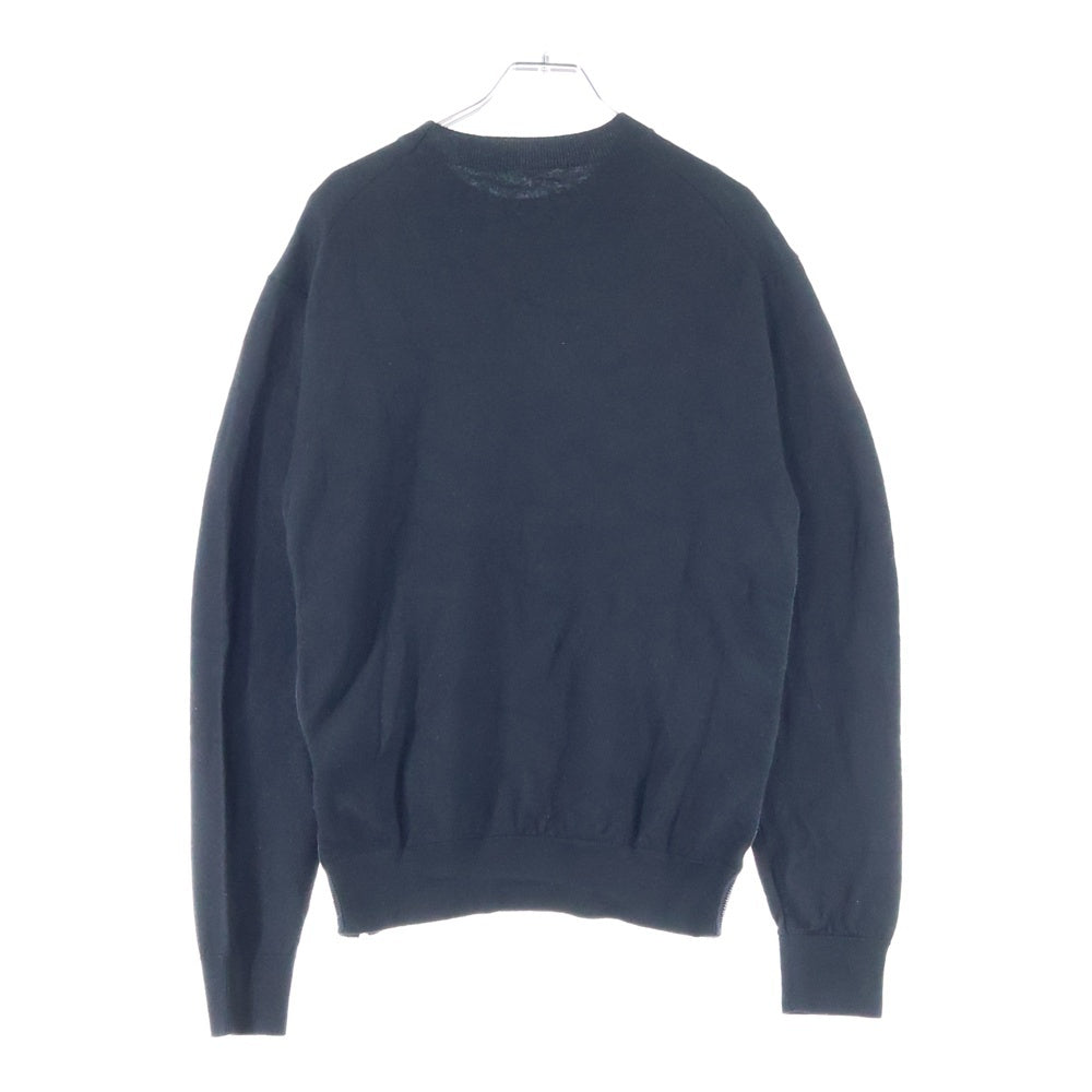 DSQUARED2(ディースクエアード) 18SS サイドジップデザイン クルーネック ウールニット セーター ブラック S74HA0853 S16147