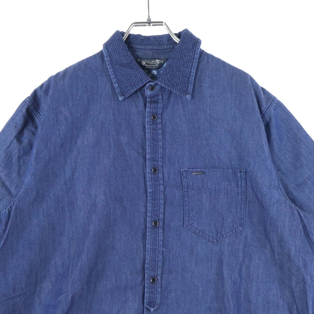DIESEL INDUSTRY(ディーゼルインダストリー) トルコ製 ストレッチデニム 半袖シャツ インディゴ