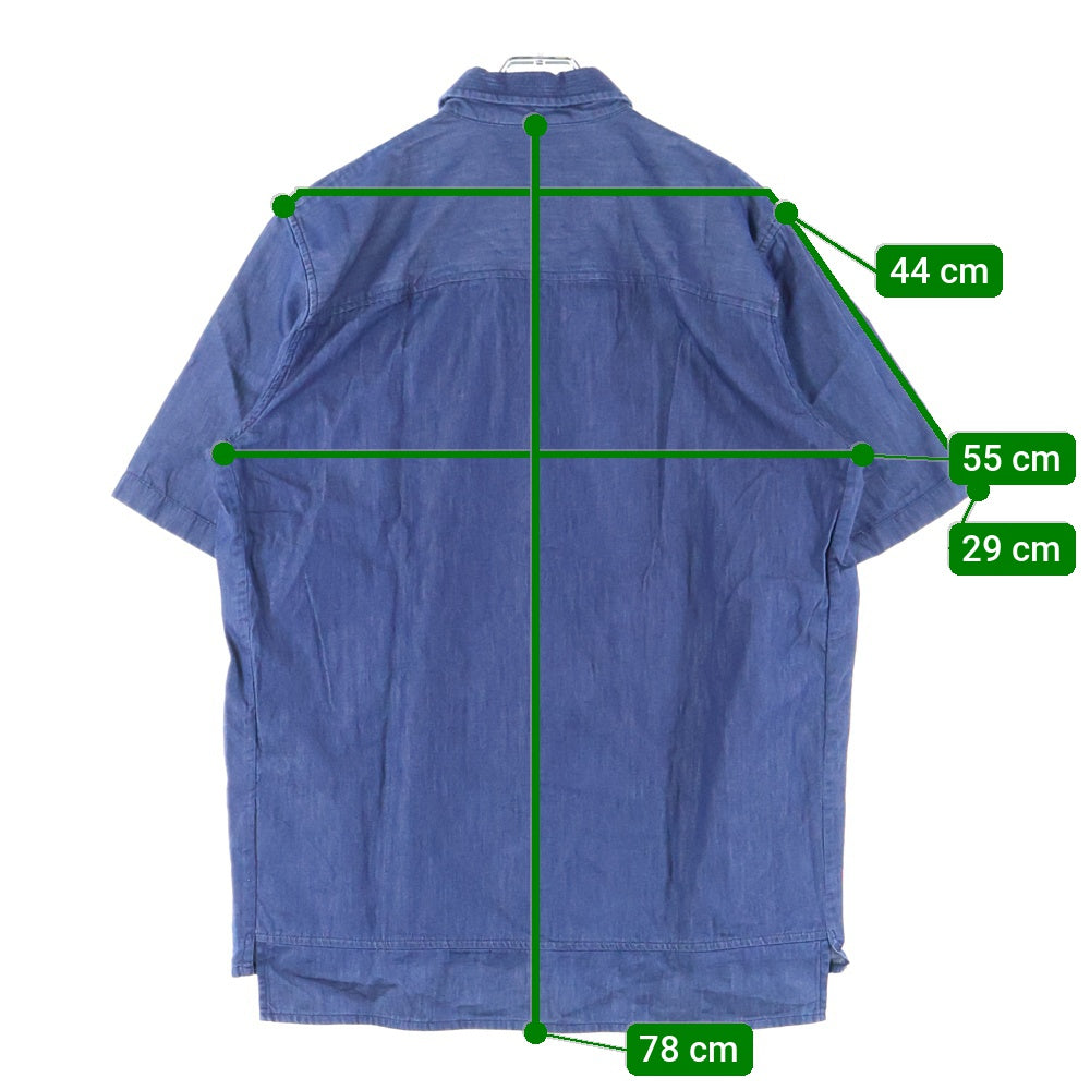 DIESEL INDUSTRY(ディーゼルインダストリー) トルコ製 ストレッチデニム 半袖シャツ インディゴ