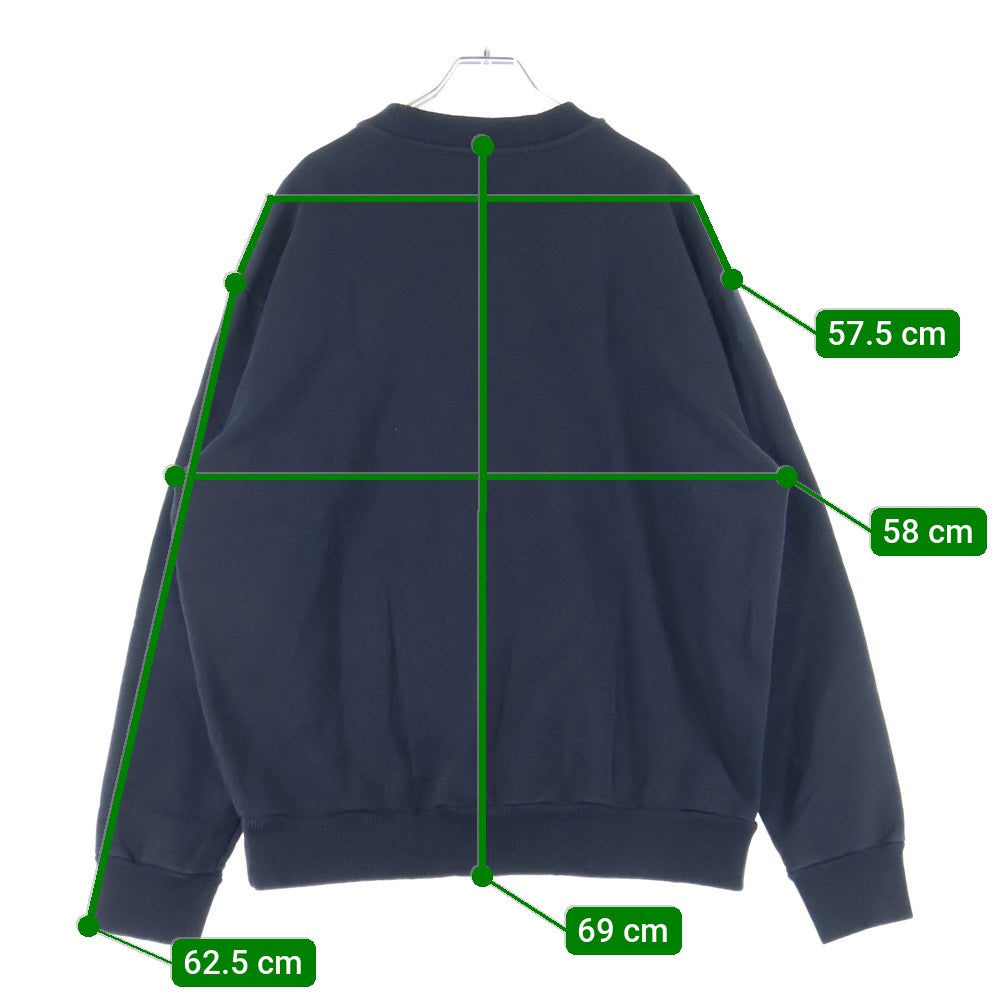 DIESEL(ディーゼル) フロントポケットデザイン ロゴ刺繍 クルーネック スウェット トレーナー ブラック