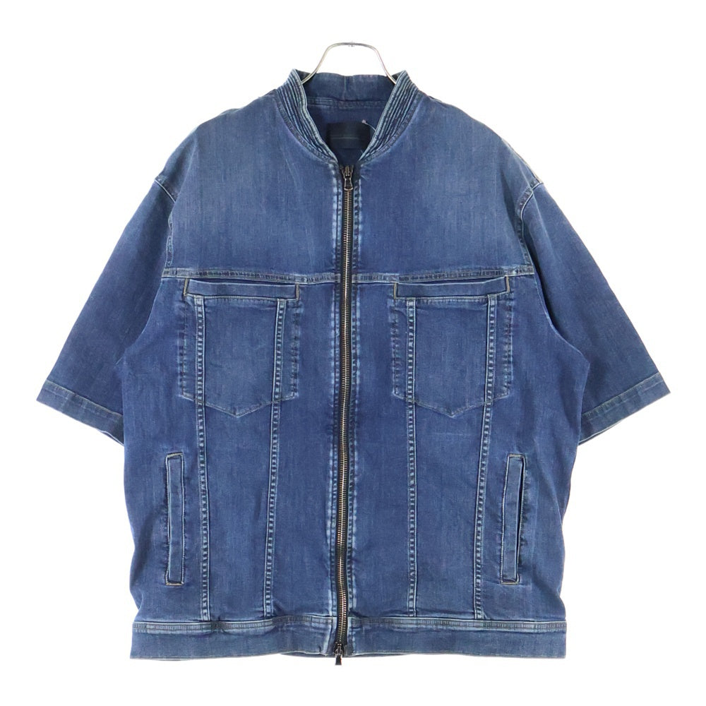DIESEL BLACK GOLD(ディーゼルブラックゴールド) JENNOX ストレッチデニム ジップアップ 半袖シャツ インディゴ 00494