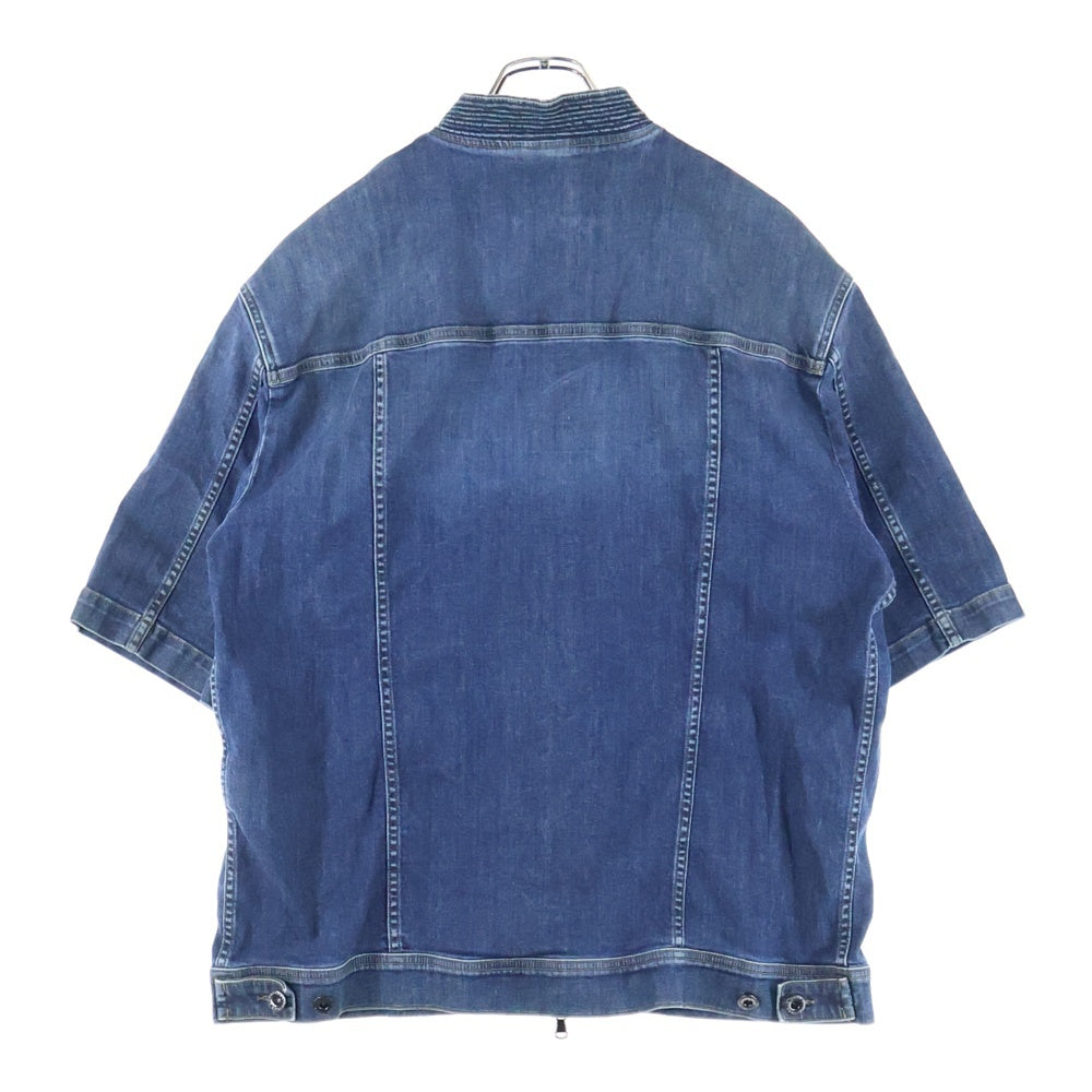 DIESEL BLACK GOLD(ディーゼルブラックゴールド) JENNOX ストレッチデニム ジップアップ 半袖シャツ インディゴ 00494