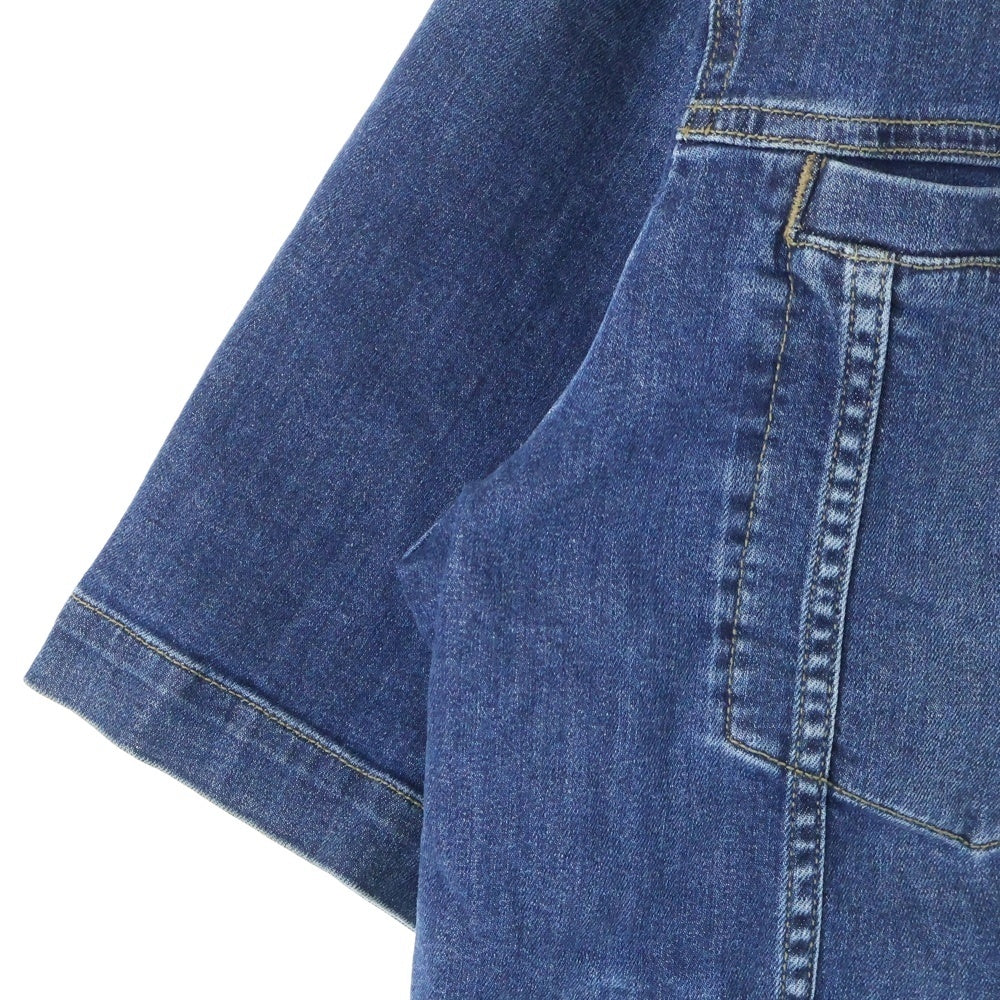 DIESEL BLACK GOLD(ディーゼルブラックゴールド) JENNOX ストレッチデニム ジップアップ 半袖シャツ インディゴ 00494