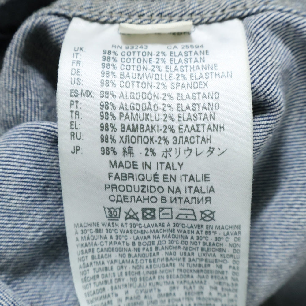 DIESEL BLACK GOLD(ディーゼルブラックゴールド) JENNOX ストレッチデニム ジップアップ 半袖シャツ インディゴ 00494