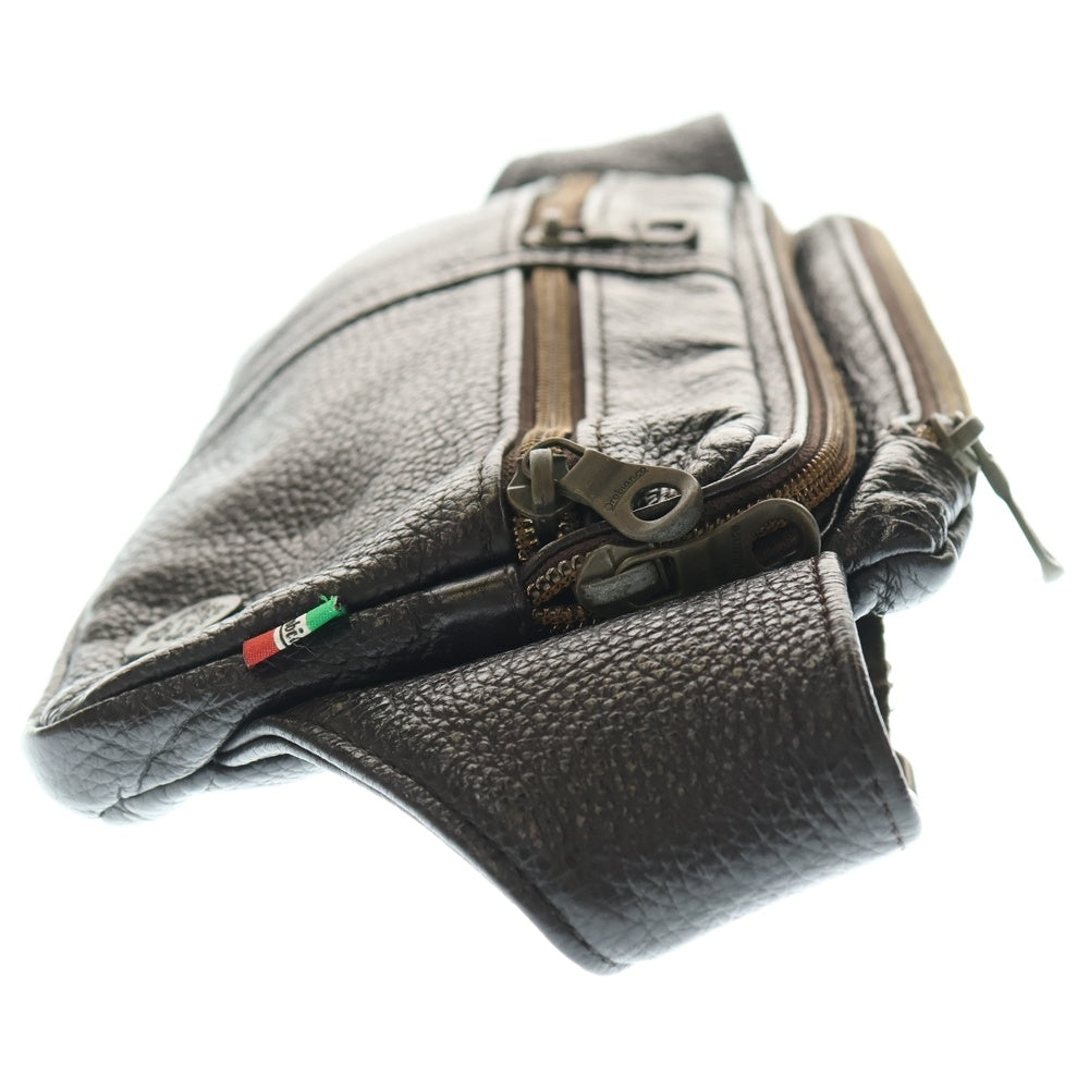 Orobianco(オロビアンコ) イタリア製 レザー ウエスト ショルダーバッグ ブラウン