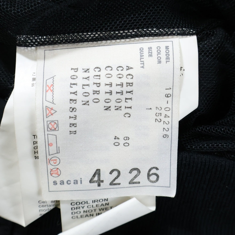 Sacai(サカイ) 19AW 再構築 ジップアップツイードジャケット ブルゾン レディース ネイビー 19-04226