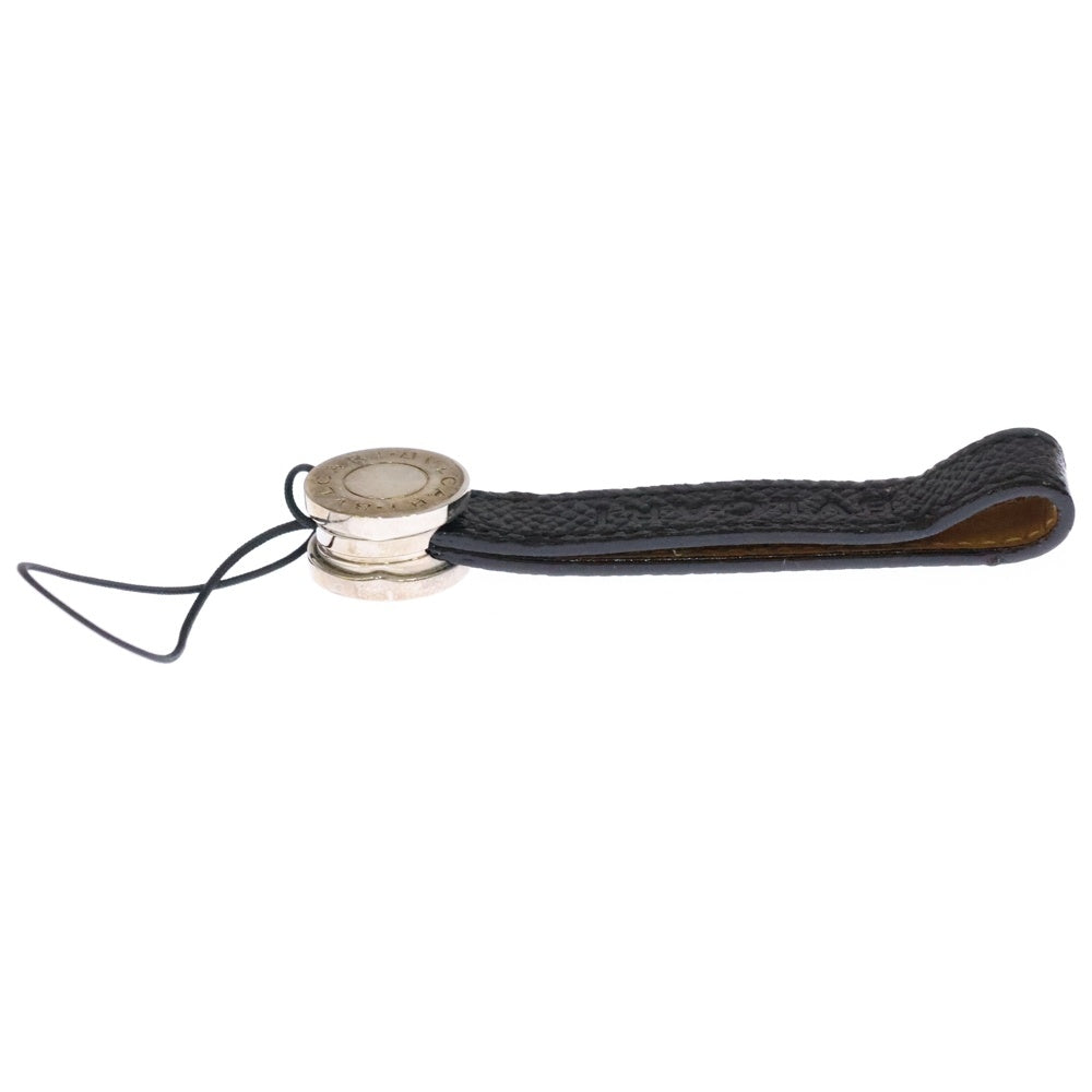 BVLGARI(ブルガリ) B-zero1 ビーゼロワン レザー携帯ストラップ チャーム ブラック