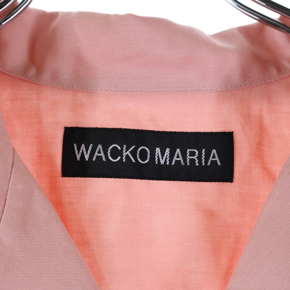WACKO MARIA(ワコマリア) 25SS ×MR.BROTHERS CUT CLUB 50'S SHIRT ミスターブラザーズ 胸ロゴ刺繍 長袖オープンカラーシャツ ピンク