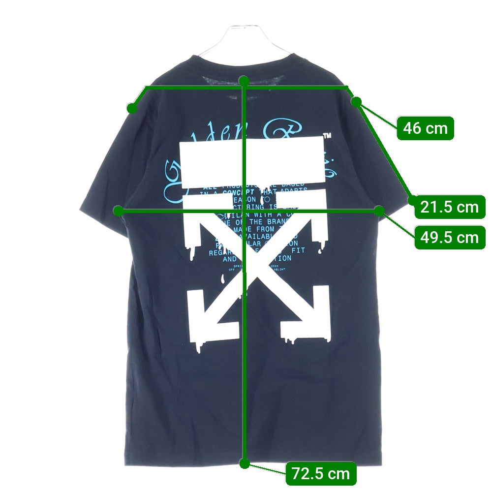 OFF-WHITE(オフホワイト) 20SS DRIPPING ARROWS S/S SLIM T ドリッピングアローズ プリント 半袖Tシャツ カットソー ブラック OMAA027R20185005