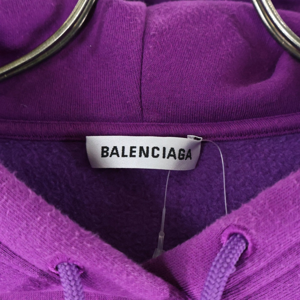 BALENCIAGA(バレンシアガ) 18AW BACK LOGO HOODIE バックロゴ プルオーバーフーディー パーカー スウェット パープル 530419
