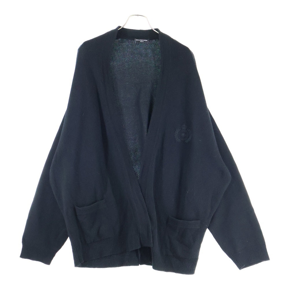 バレンシアガ カシミヤ100% ロング ニット カーディガン メタルボタン BALENCIAGA(バレンシアガ) 22AW カシミヤ混 フロントロゴエンブロイ