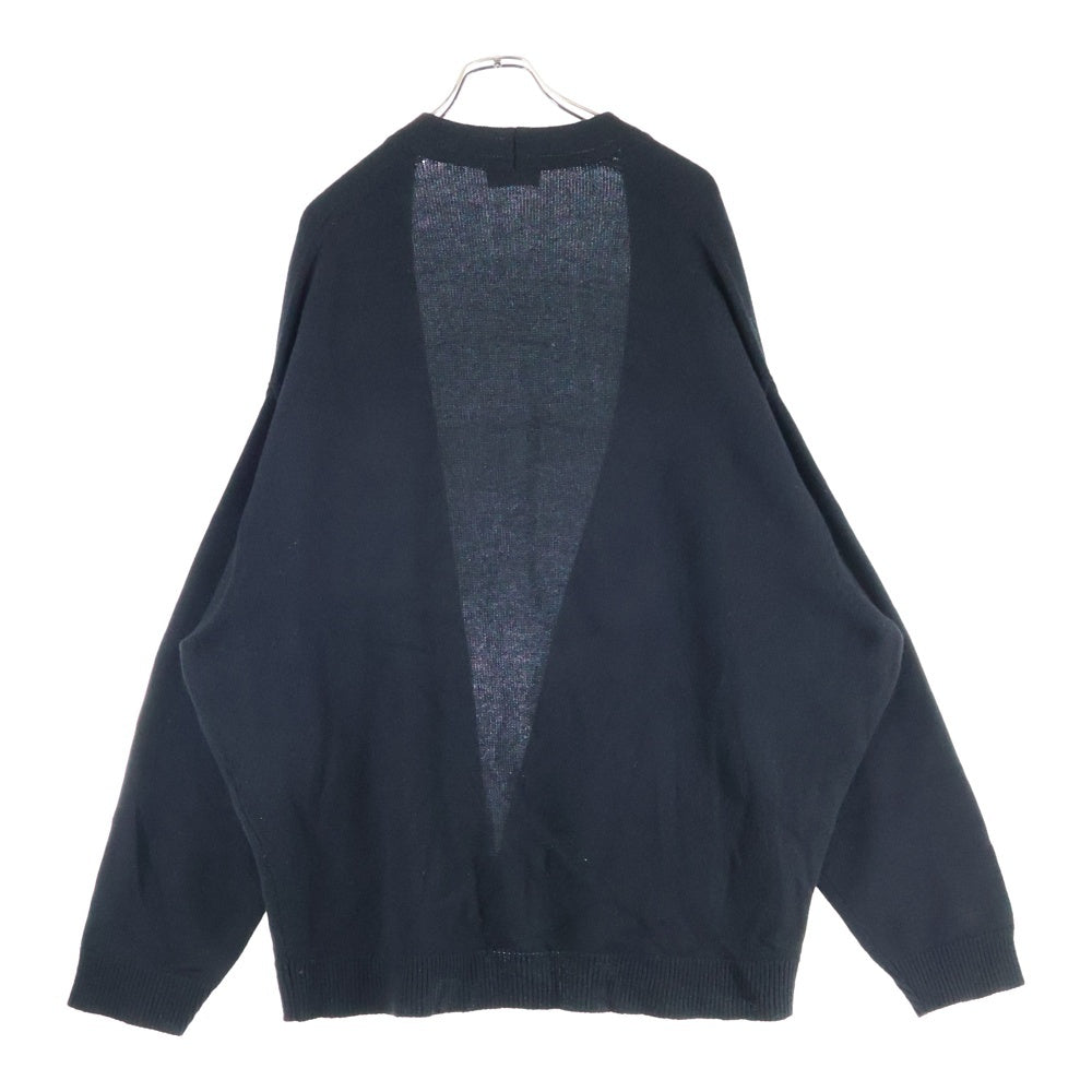 BALENCIAGA(バレンシアガ) 22AW カシミヤ混 フロントロゴエンブロイダリー カーディガン ニット ブラック 704124