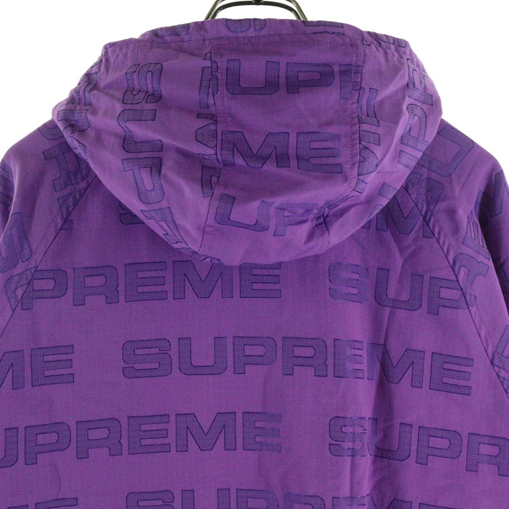 SUPREME(シュプリーム) 21AW Logo Ripstop Hooded Track Jacket ロゴ リップストップ 総柄 ジップアップ フーデッド トラックジャケット パープル