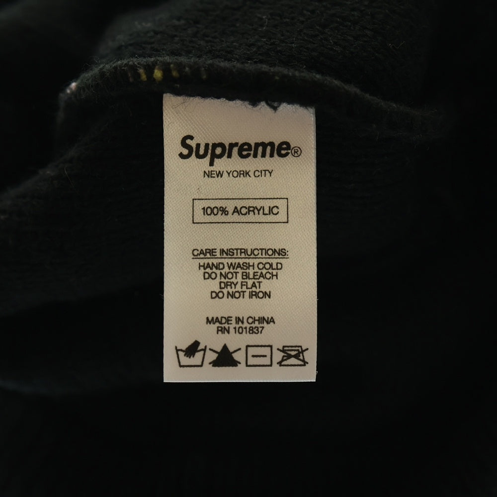 SUPREME(シュプリーム) 17AW Big Stripe Beanie ビッグストライプ ボンボン付 アクリルニットビーニー ピンク/ブラック