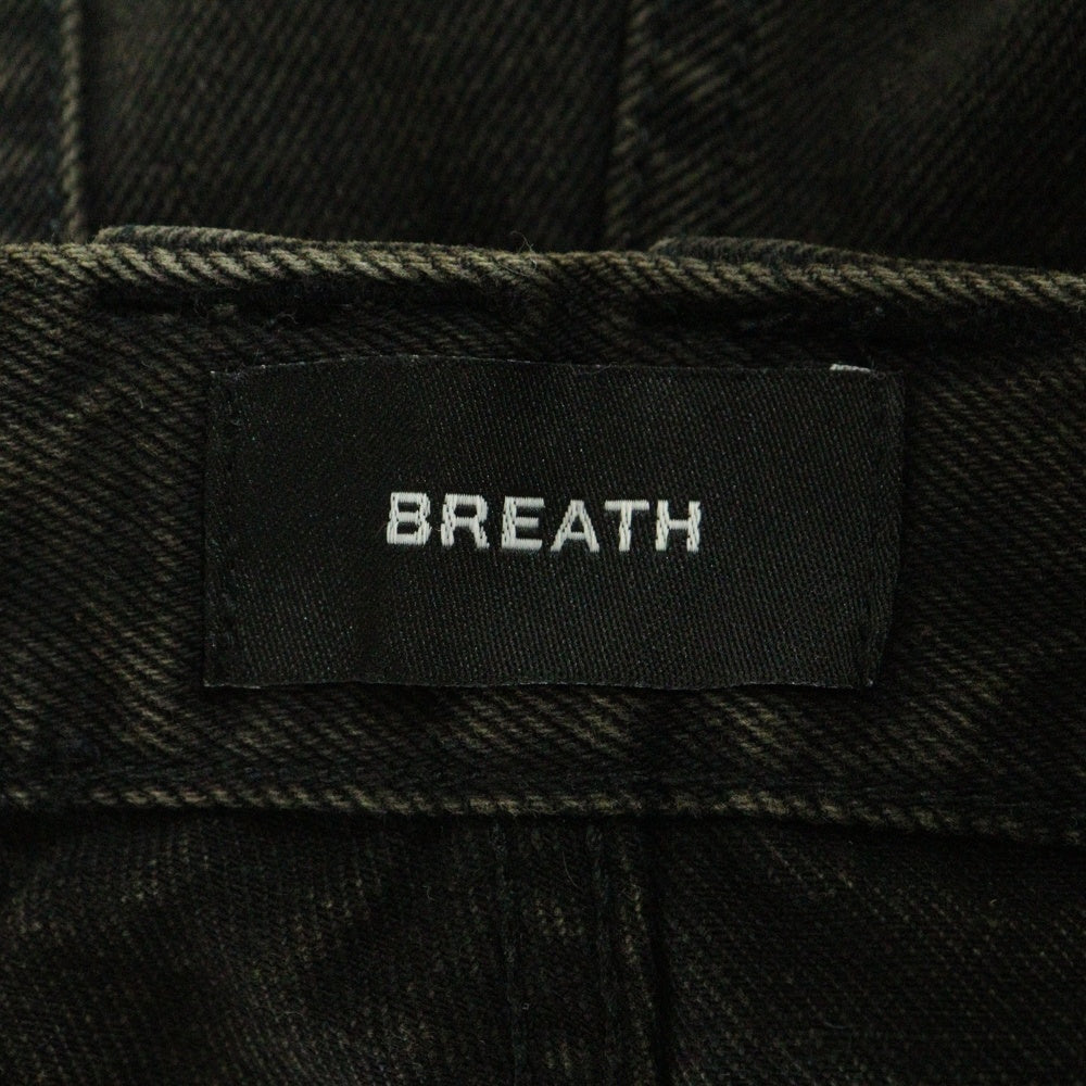 BREATH(ブレス) 24SS DAMAGE CARGO BIG SHORTS ダメージ加工 カーゴビッグショーツ デニムショートパンツ ブラック BR24SS-P1007