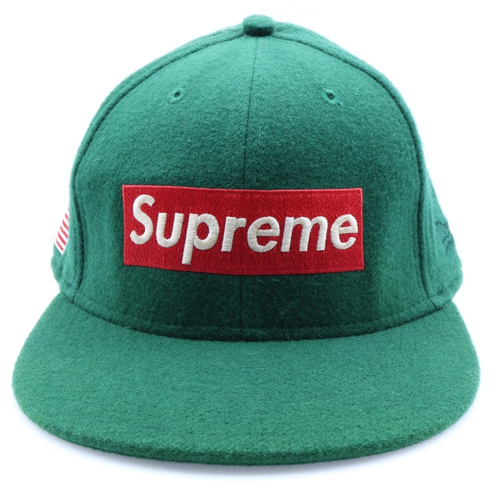 SUPREME(シュプリーム) 10AW ×NEW ERA Woolrich Box Logo CAP ニューエラ ウールリッチ ボックスロゴデザイン ベースボールキャップ 帽子 グリーン