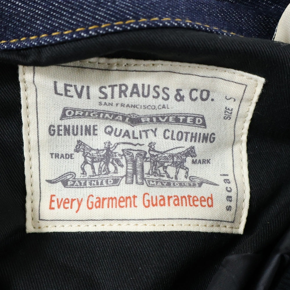 Sacai(サカイ) 25AW ×LEVI'S Men's Denim x Nylon Twill Reversible Blouson リーバイス メンズ デニム ナイロン ツイル リバーシブル ブルゾン デニムジャケット 25-03707M