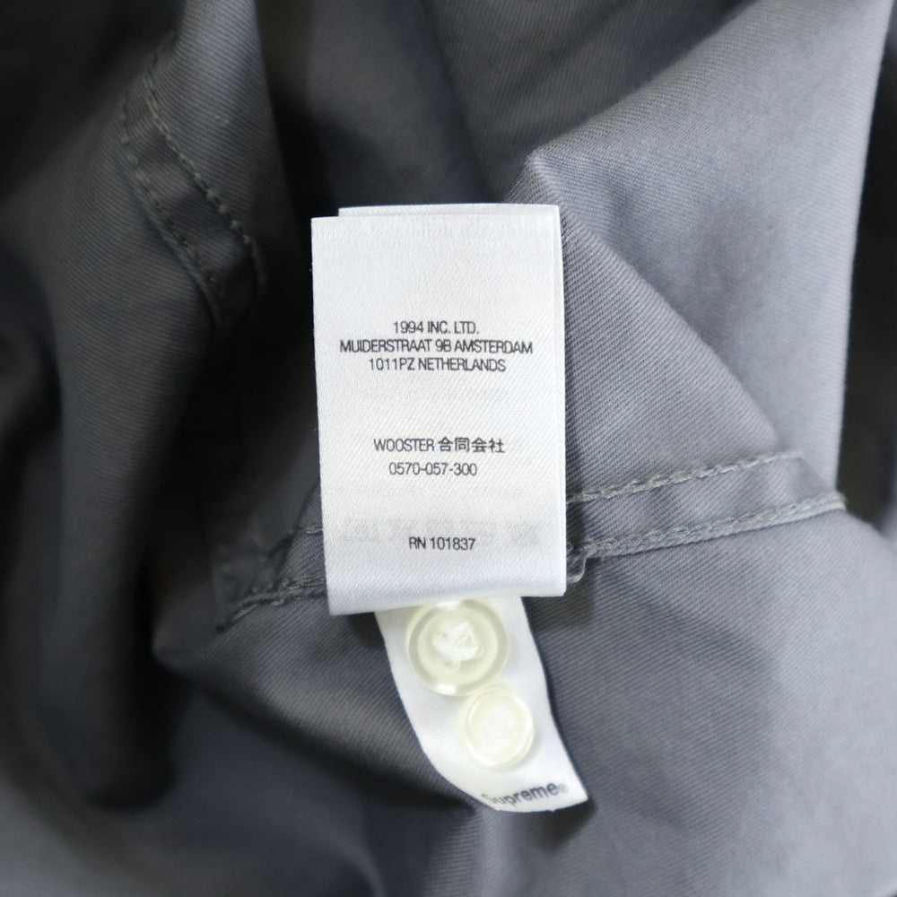 SUPREME(シュプリーム) 22AW Small Box Shirt スモールボックスロゴ ボタンダウン 長袖 ロングスリーブシャツ グレー