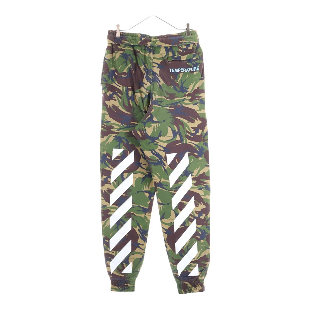 OFF-WHITE(オフホワイト) 18SS カモ柄 サイドジップポケット コットン スウェットパンツ ブラウン/カーキ OMCH007S18600022