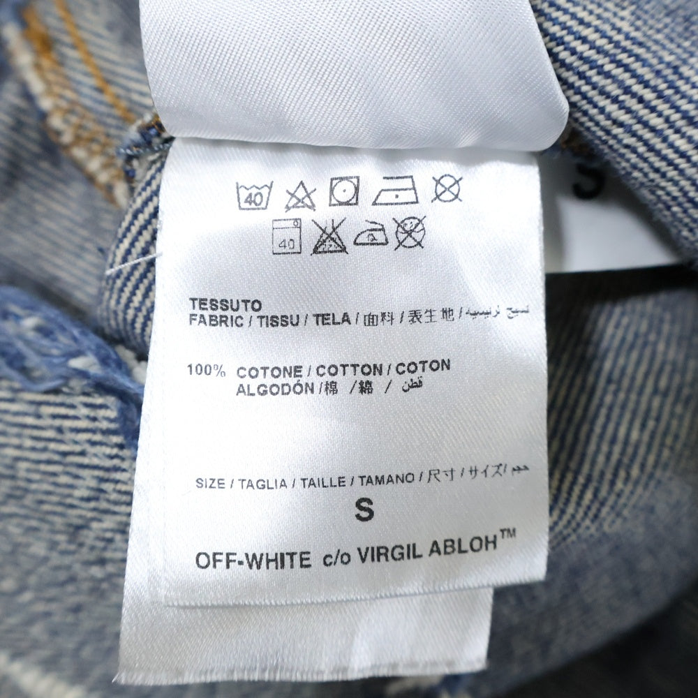 OFF-WHITE(オフホワイト) DENIM SHIRT ダメージ加工 バックプリント デニム ウエスタン長袖シャツ インディゴ