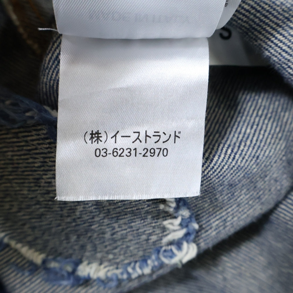 OFF-WHITE(オフホワイト) DENIM SHIRT ダメージ加工 バックプリント デニム ウエスタン長袖シャツ インディゴ