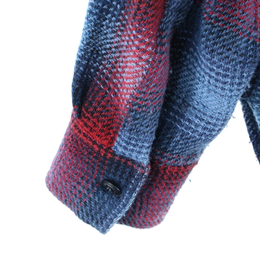 OFF-WHITE(オフホワイト) 17AW CHECK SHIRT アロープリント チェック柄 ウエスタン長袖シャツ レッド/ブルー OMGA001F17590017