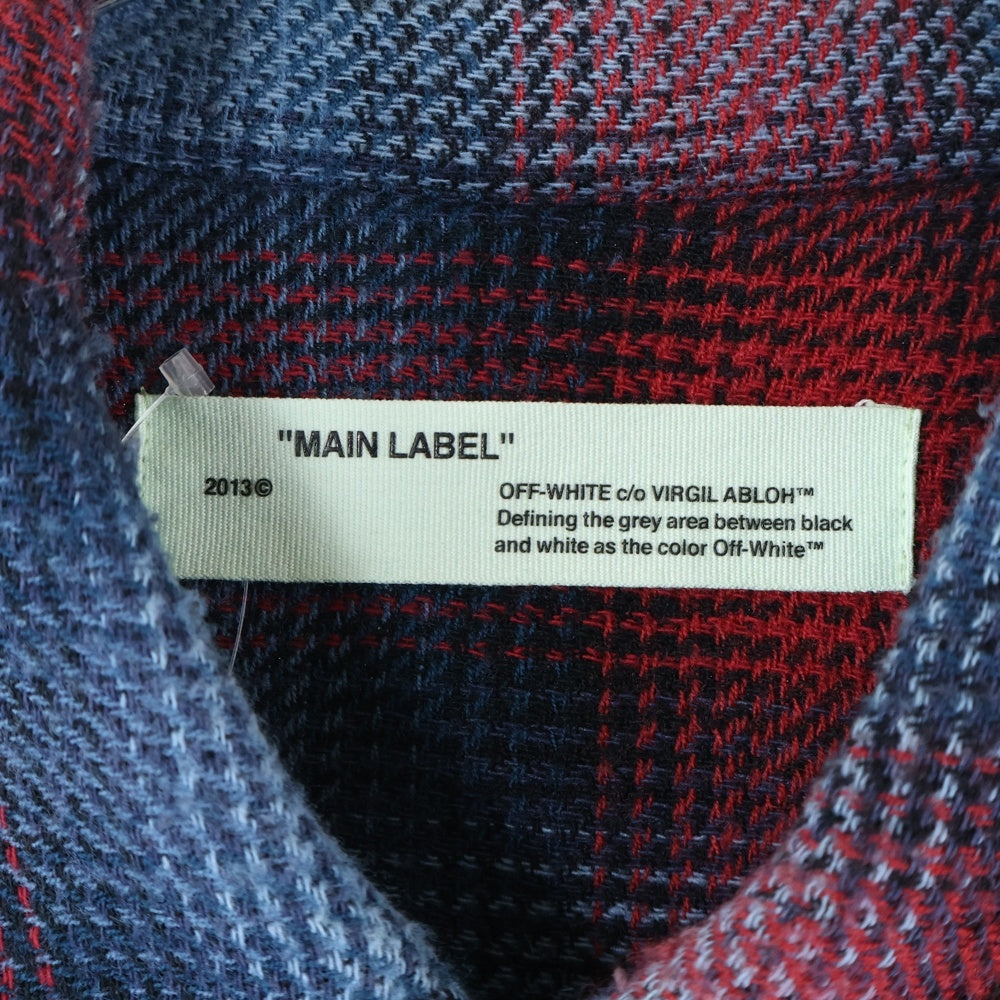OFF-WHITE(オフホワイト) 17AW CHECK SHIRT アロープリント チェック柄 ウエスタン長袖シャツ レッド/ブルー OMGA001F17590017