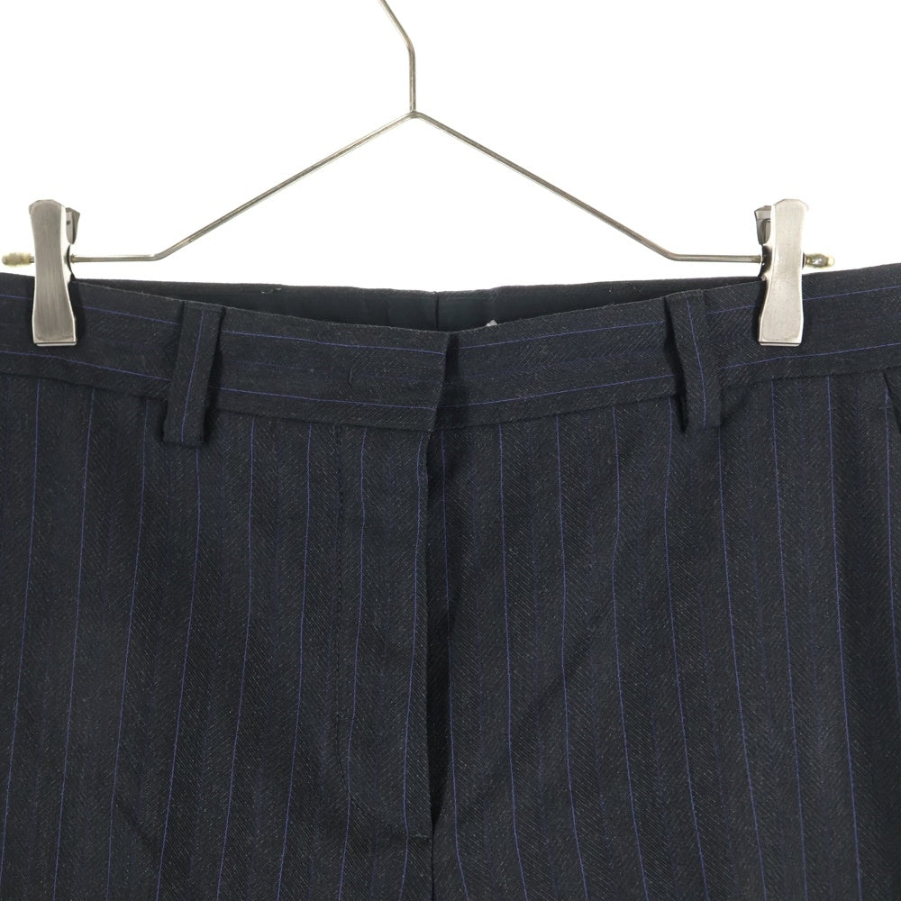 miumiu(ミュウミュウ) ストライプ ウールテーパードスラックスパンツ グレー MP1704 RFID