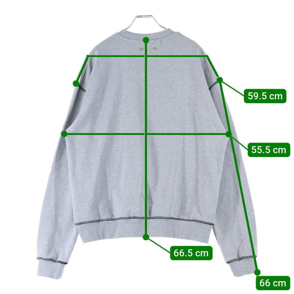 ADSB ANDERSSON BELL(アンダースンベル) ローズ 刺繍 クルーネックスウェットトレーナー グレー